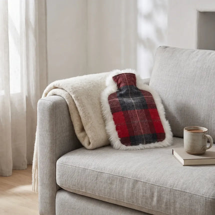 Varmtvannsflaske | Saueskinn og ull | 37 x 27 cm Lindsay Tartan/Hvit