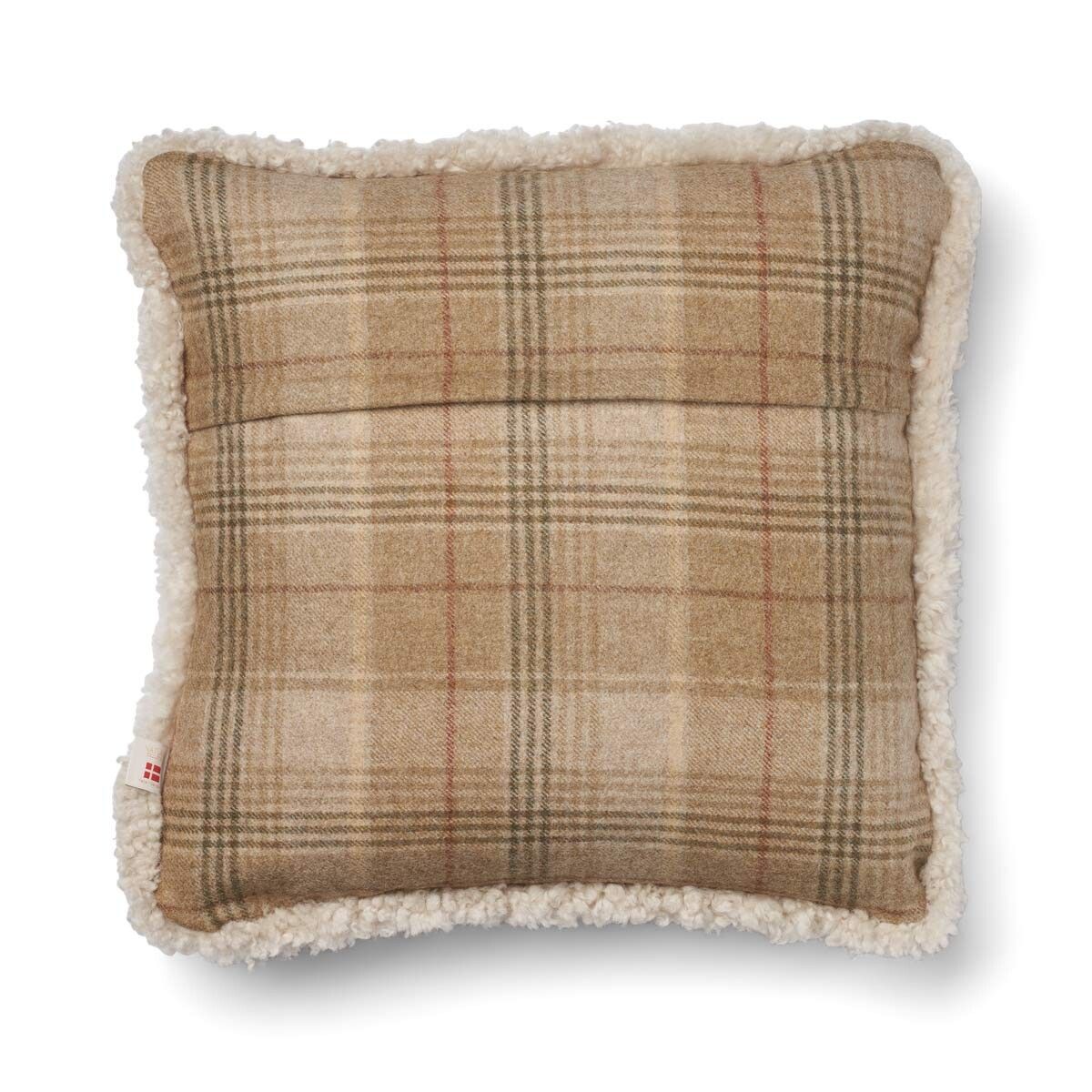 Checked Collection | Ullpute | Korthåret | Dobbeltsidig | 52x52 cm | 34x52 cm Sand-Beige/Beige