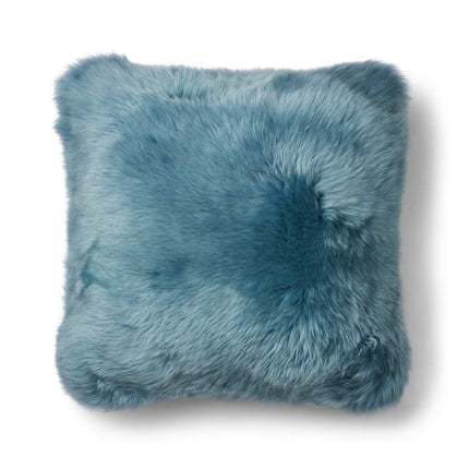 Long-Wool saueskinnspute | Dobbeltsidig | | 40x40 cm Smoke Blue