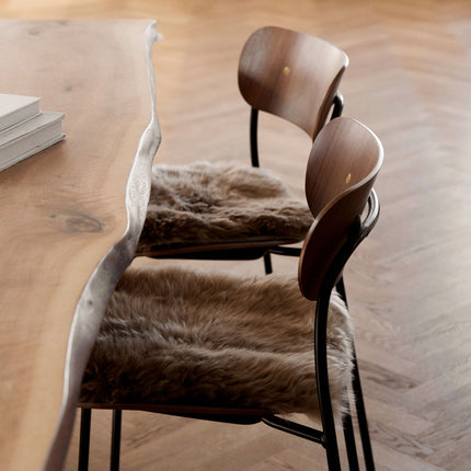 Seteovertrekk i langt saueskinn av ull Zero Waste Svart