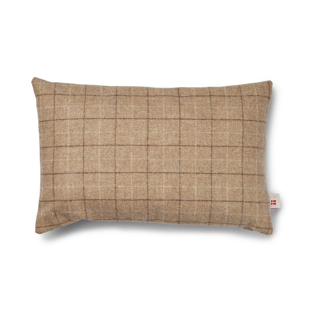 Checked Collection | Ullpute | Dobbeltsidig | 52x52 cm | 34x52 cm Rutete / Beige
