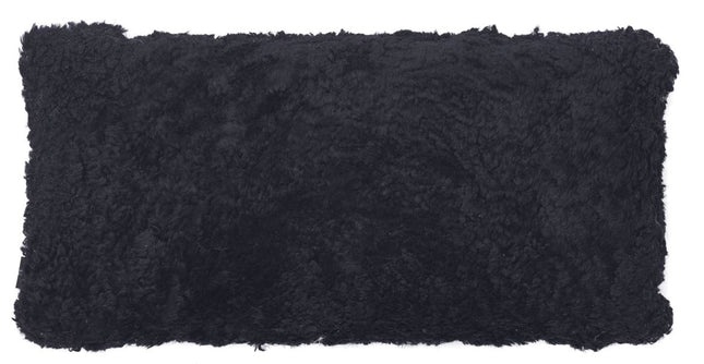 Kort ullpute | Dobbeltsidig | 30x60 cm Svart