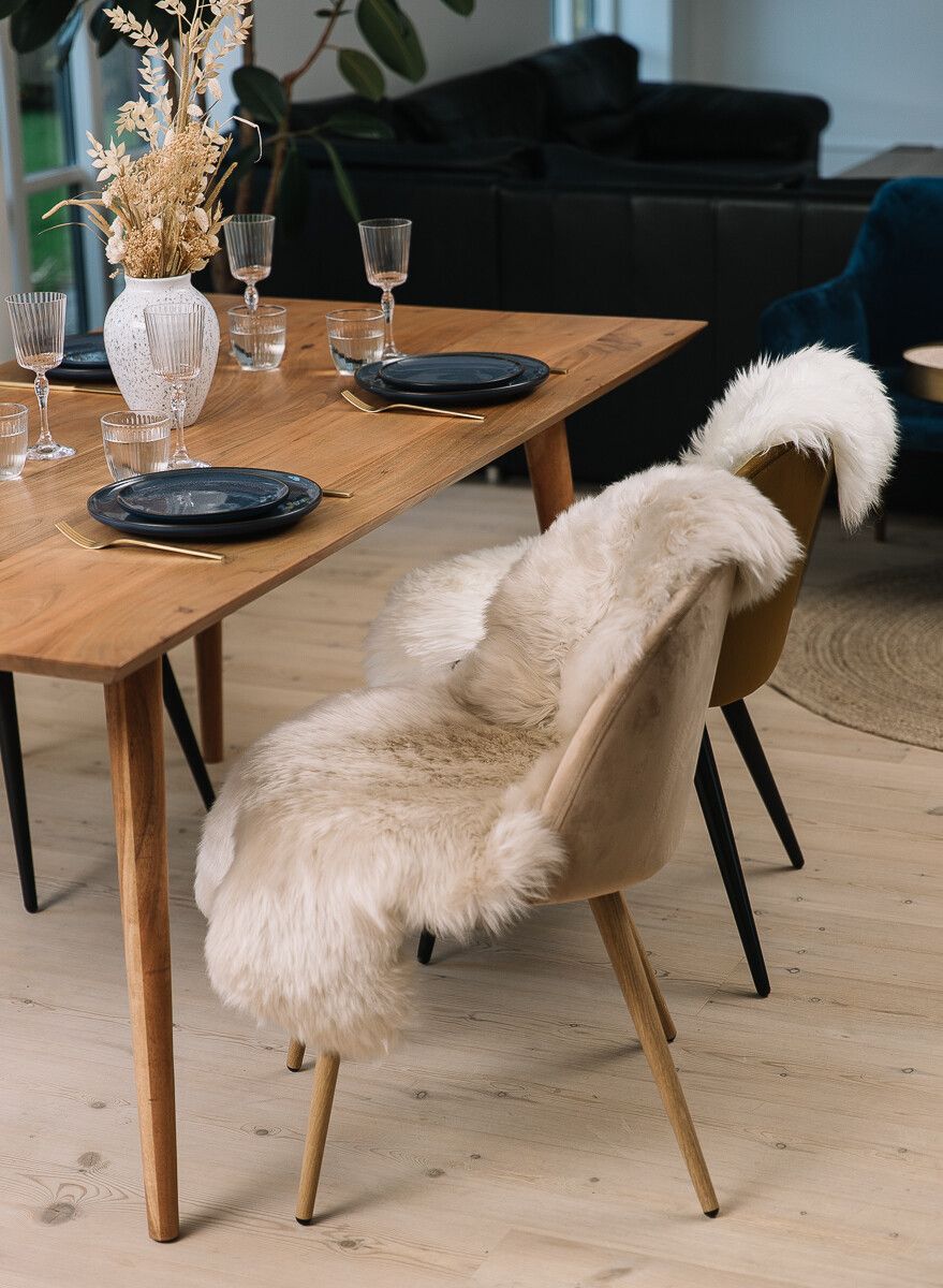 Fellvang Merino Saueskinn | Langhåret | 90x60cm Beige
