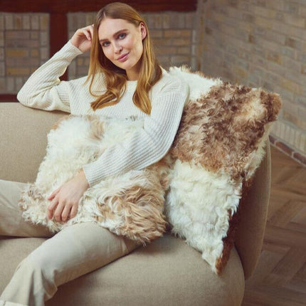 Saueskinnpute | Toscana | Dobbeltsidig Svart / Hvit Mix