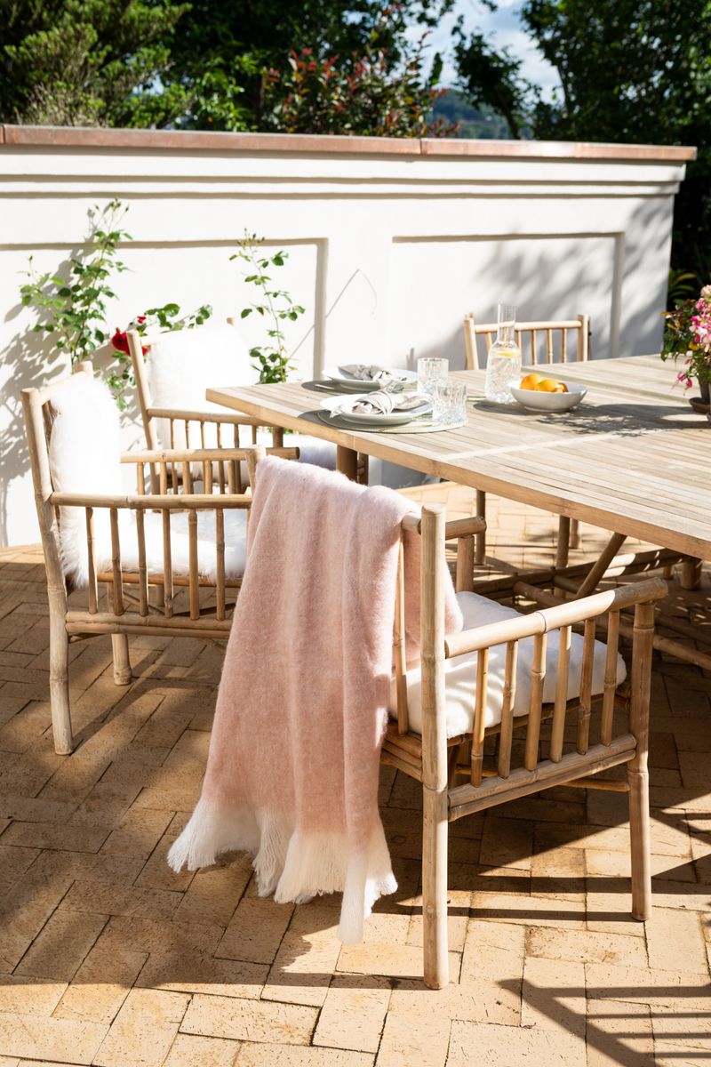 Ullpledd | Mohair mix | 130x170 cm Lys Rosa