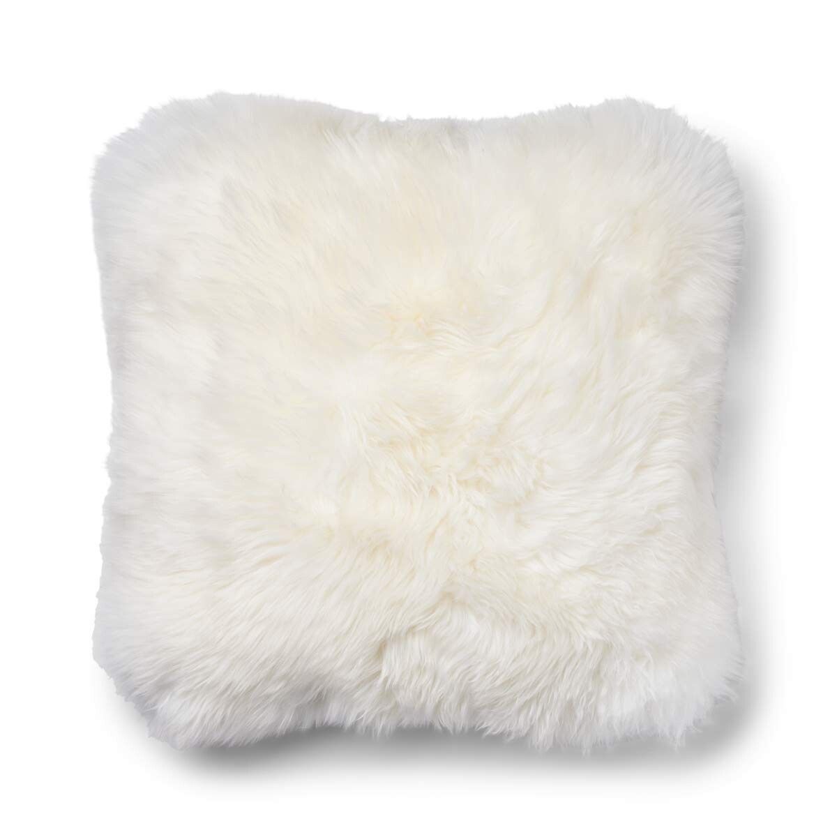 Classic Collection | Ullpute | Langhåret | 52x52 cm | 34x52 cm Sølv / Hvit
