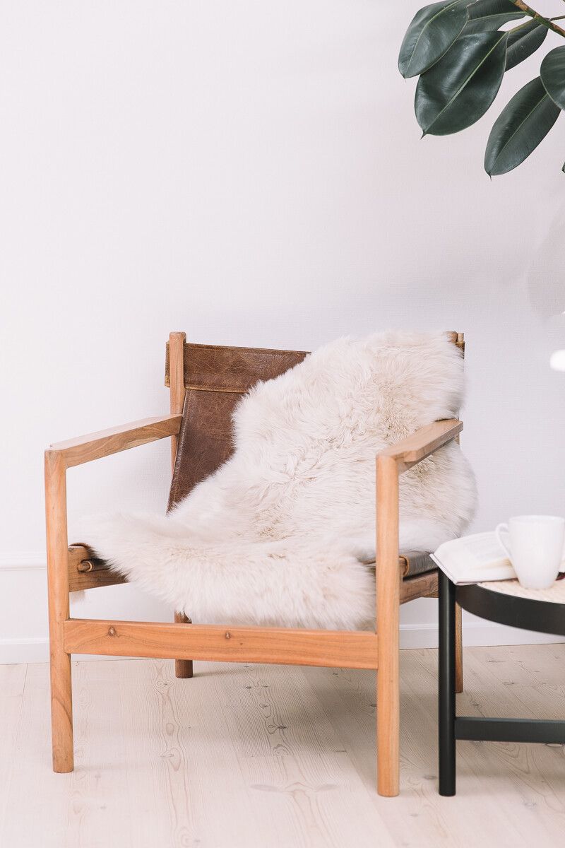 Fellvang Merino Saueskinn | Langhåret | 90x60cm Beige