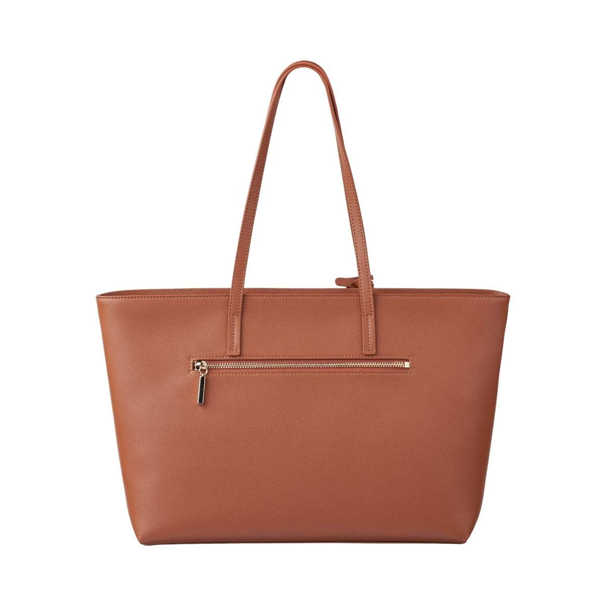 Audrey shopper Brunt Lær