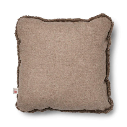 Kort ullpute i saueskinn 52x52 cm Beige/Taupe