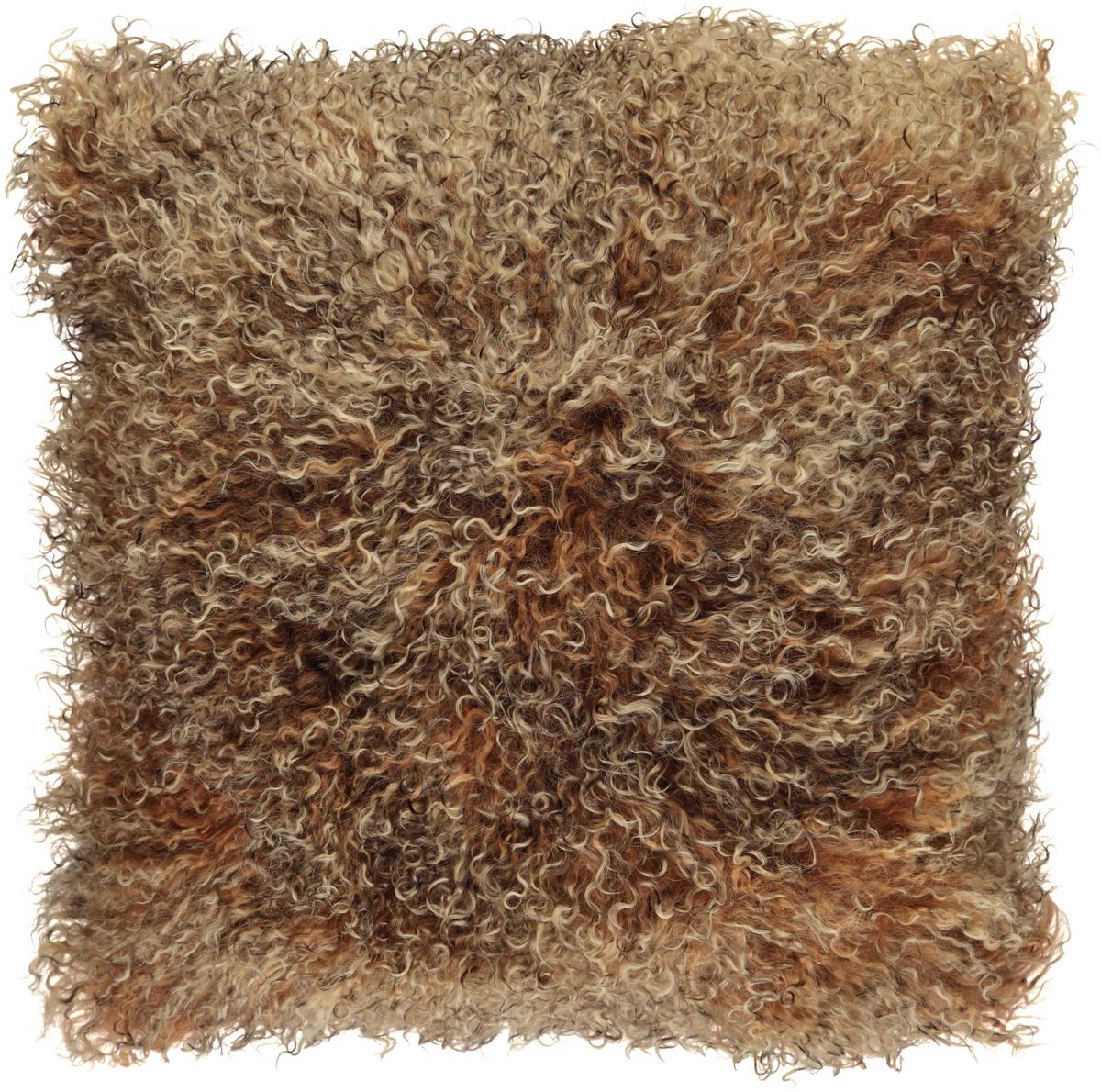 Saueskinnspute | Krøllet | Dobbeltsidig | Tibet | 40x40 cm