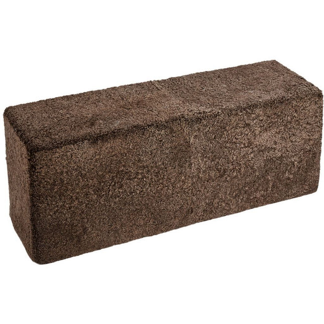 Kort ullkrøllet saueskinn Pouf-Bench Taupe