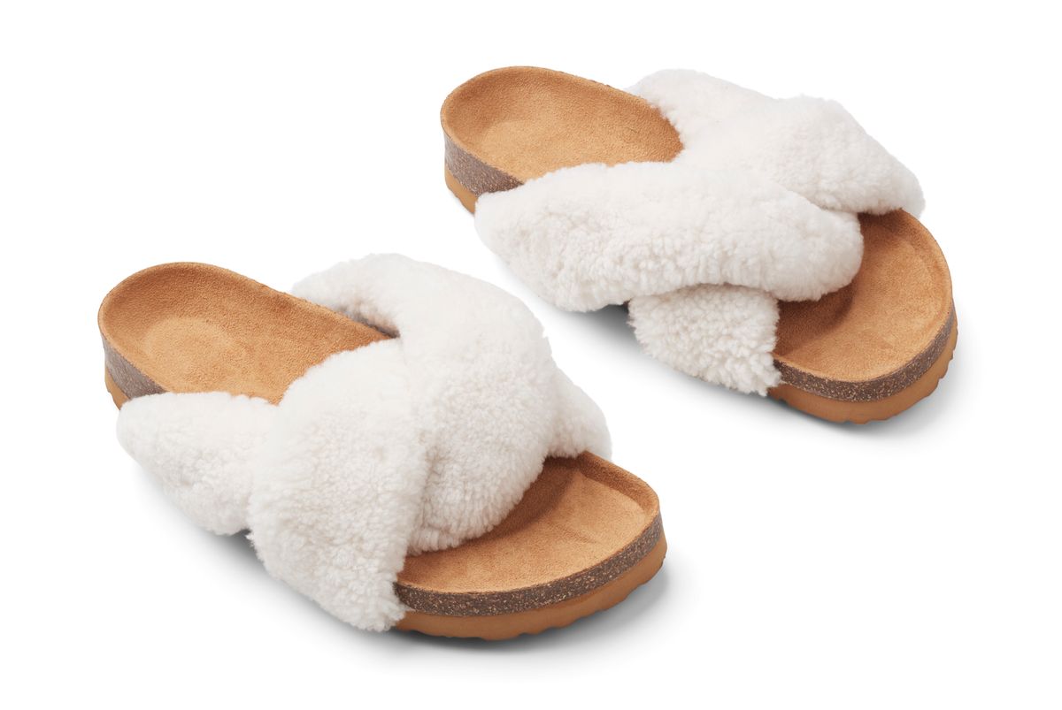 Lilly Cross slipper Hvit