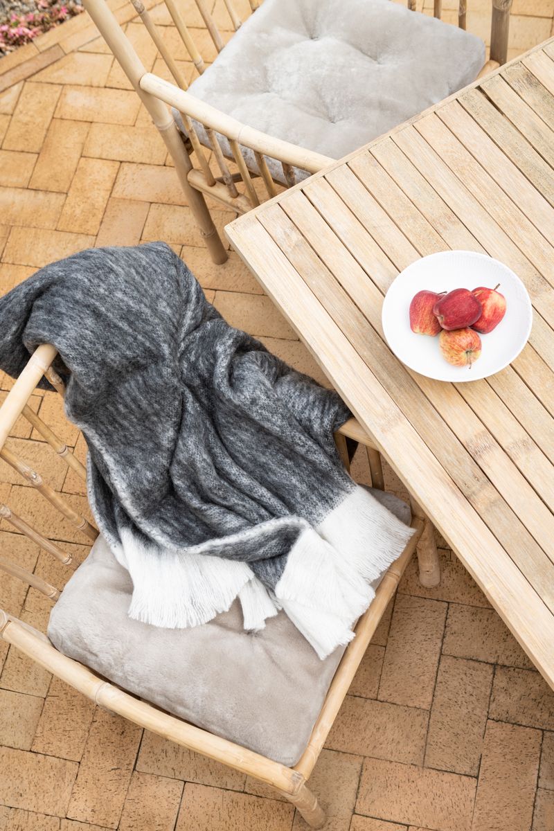 Ullpledd | Mohair mix | 130x170 cm Svart