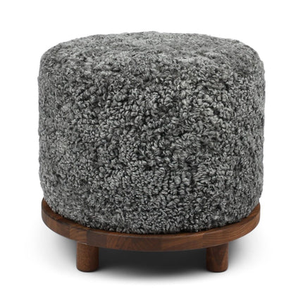 Simon pouf | Korthåret | D46xH42 cm Grå