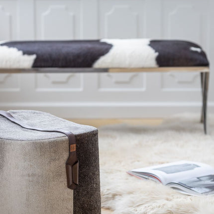 Kalveskinn Pouf | Rund