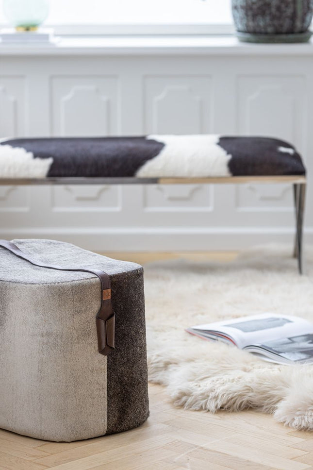 Kalveskinn Pouf | Rund