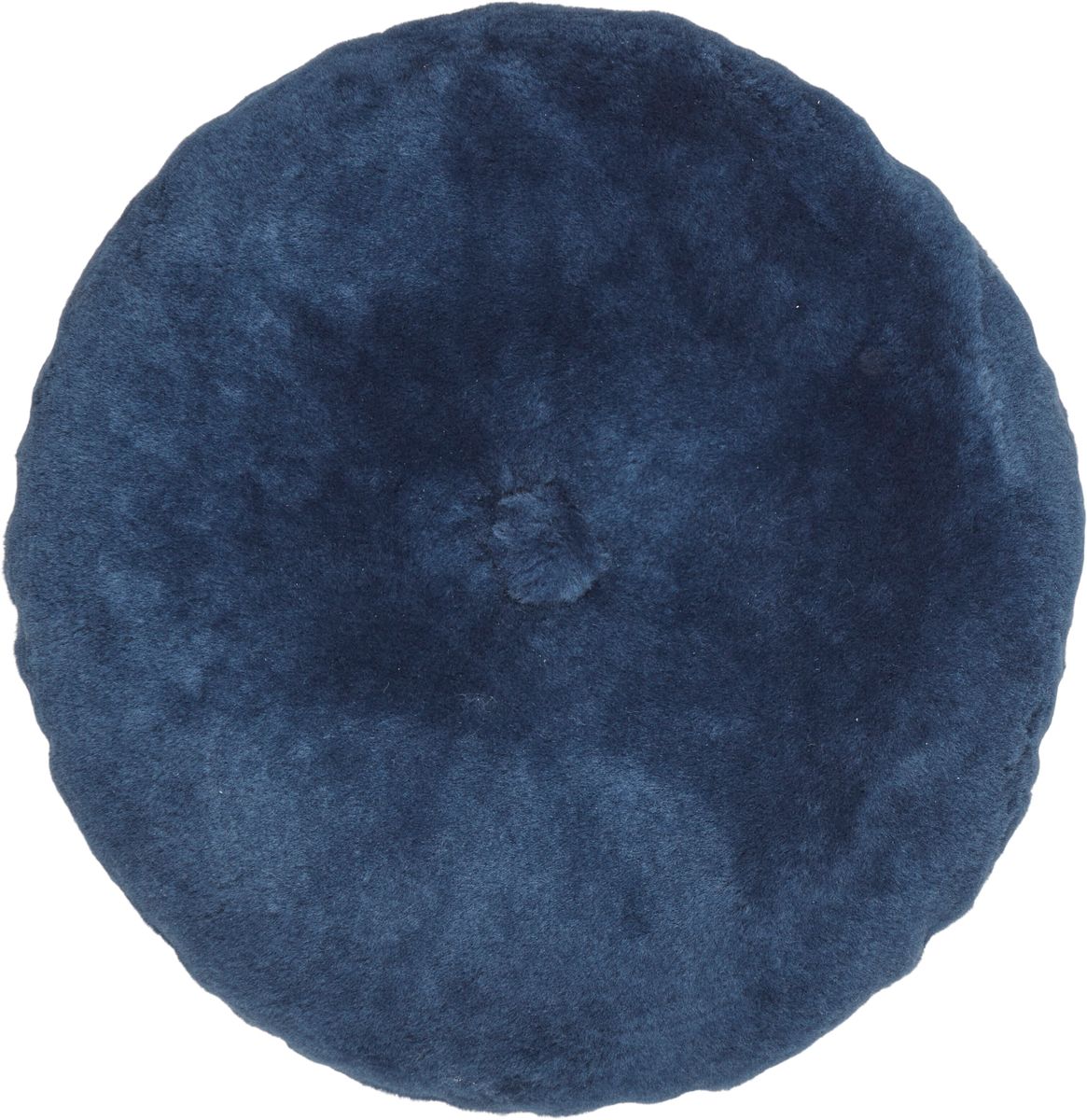 Saueskinnpute | Mokkasin | Dobbeltsidig | Ø45 cm Marineblå