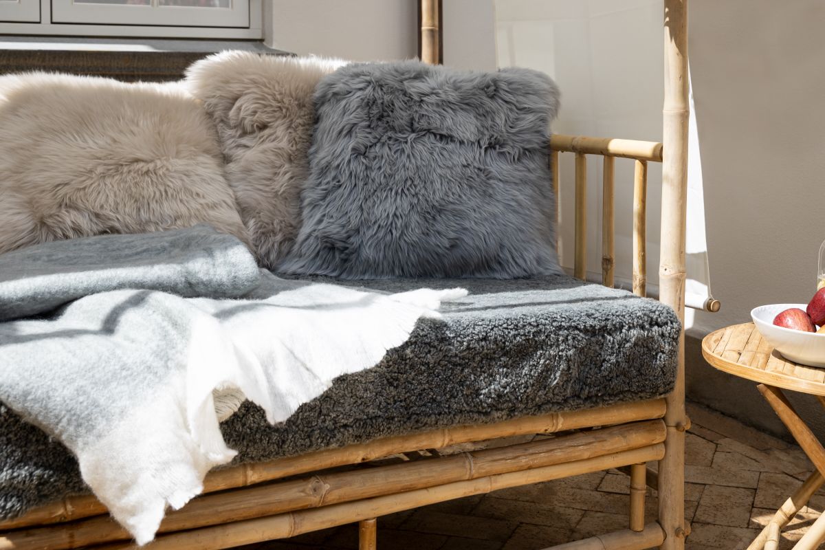 Ullpledd | Mohair mix | 130x170 cm Lys Grå