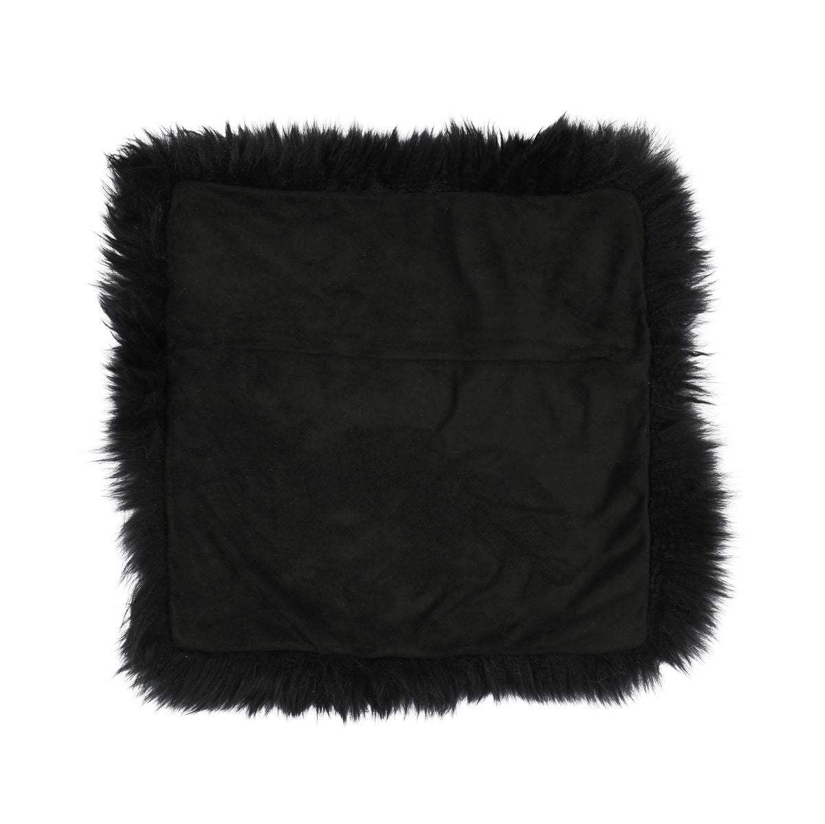 Saueskinnspute | Lang ull | Uten fyll | 50x50 cm Svart