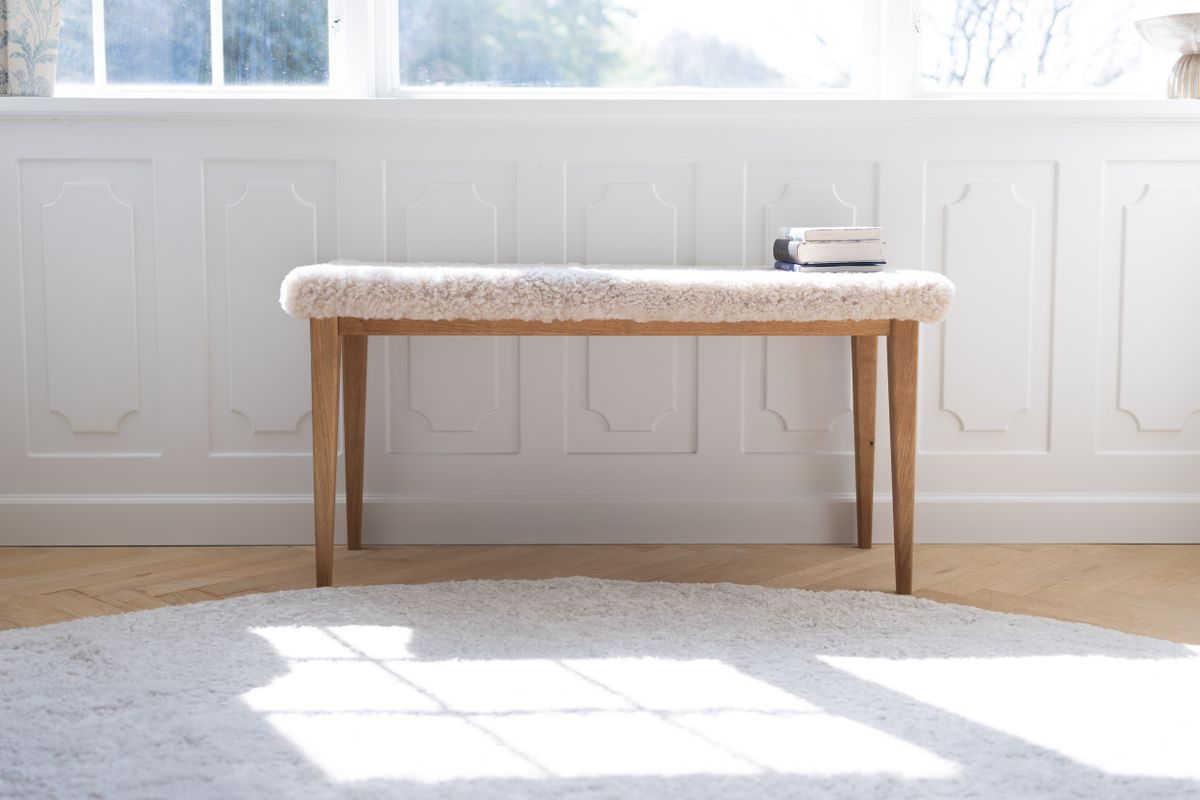 Designgulvteppe | Korthåret | New Zealand | Ø180 cm Hvit