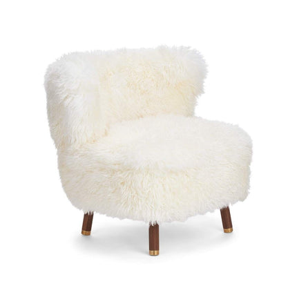 Emil Lounge Chair | Long Wool Snøhvit