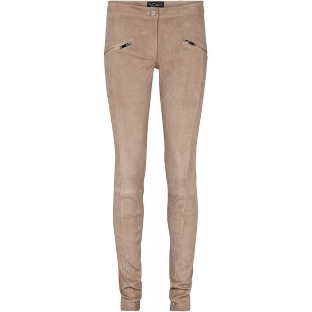 Jasmin Leggings i semsket skinn Lys taupe