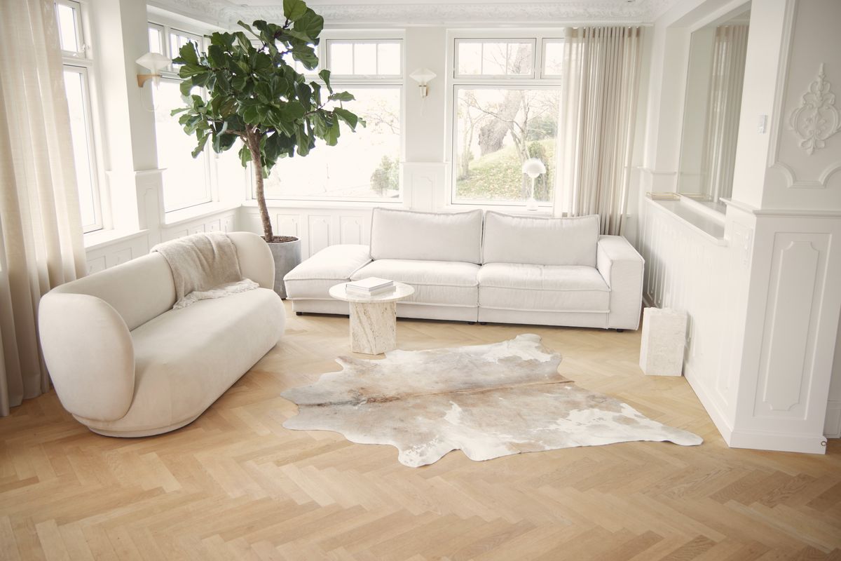 Premium Naturlige Kuskinn Champagne