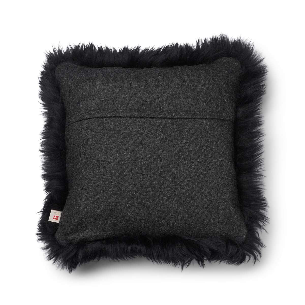 Classic Collection | Ullpute | Langhåret | Dobbeltsidig | 52x52 cm | 34x52 cm Koksgrå / Svart