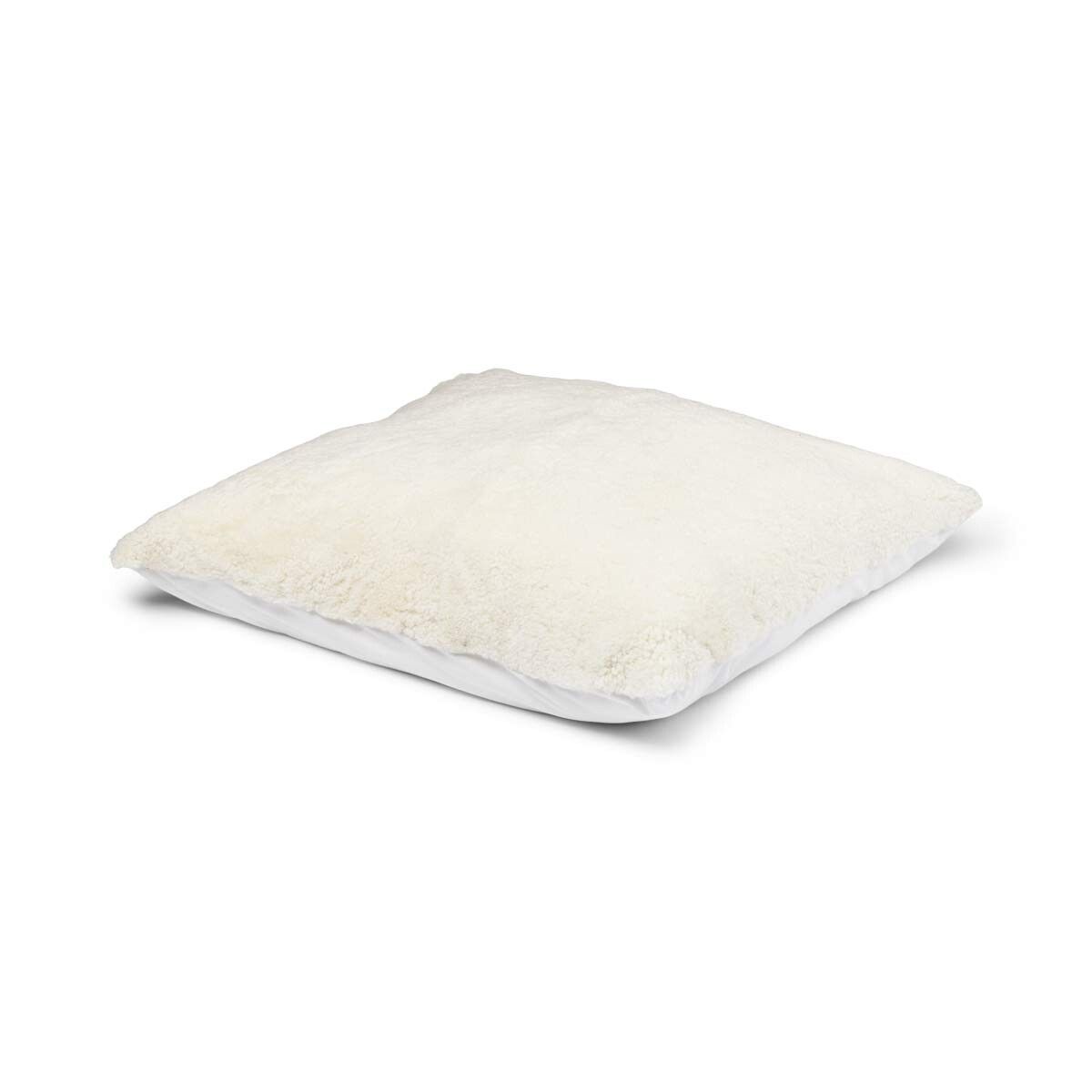 Maxi Float pute | Korthåret | New Zealand | 90x90 cm Hvit