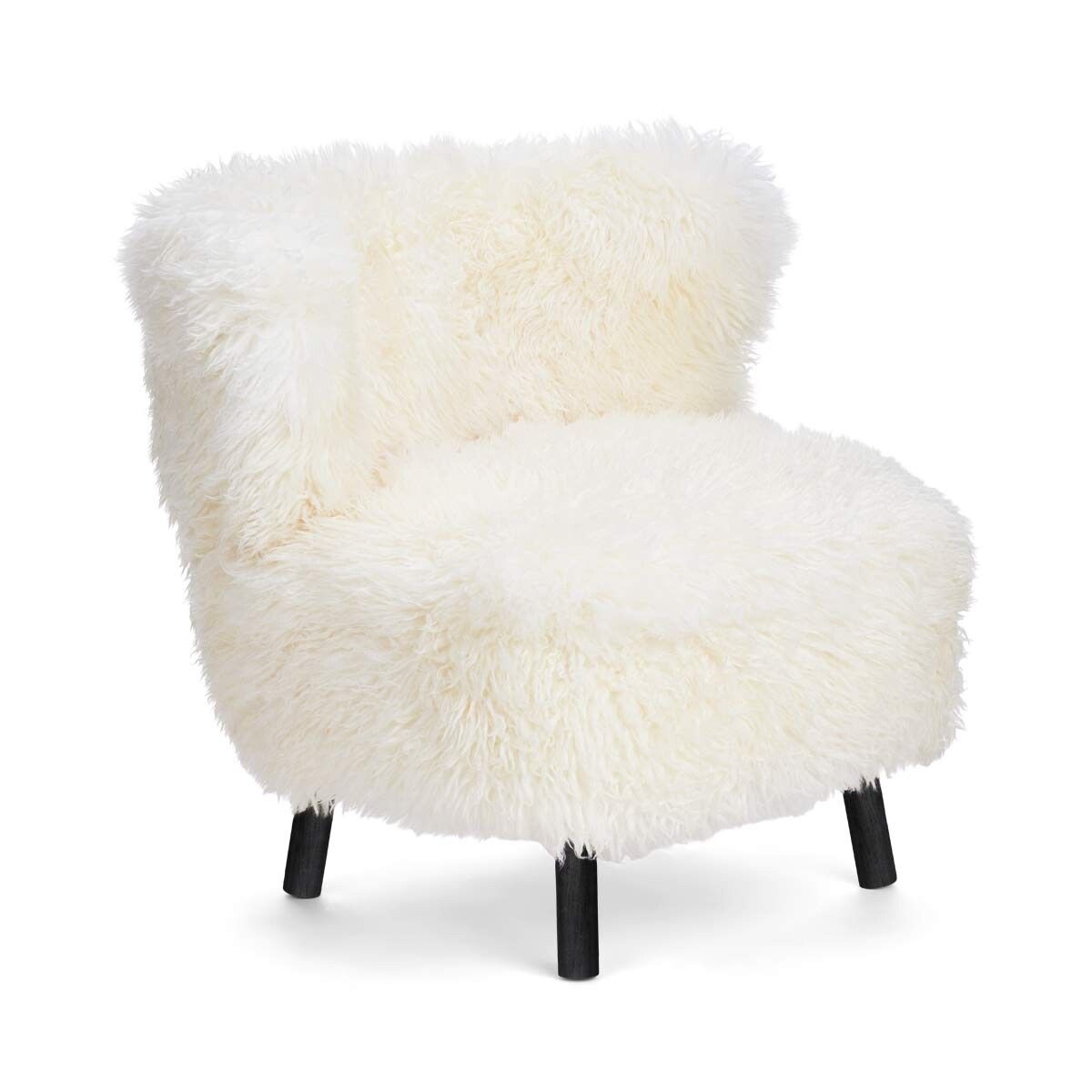 Emily Lounge Chair | Langhåret Hvit