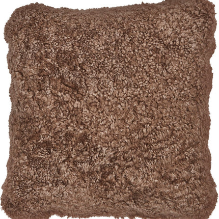 Saueskinnspute i kort ull - dobbeltsidig - 40x40 cm Taupe