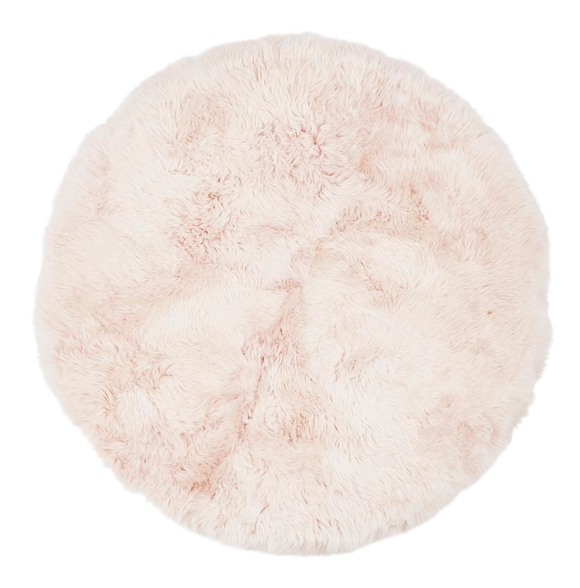 Designgulvteppe | Langhåret | New Zealand | Ø140 cm Lysrosa