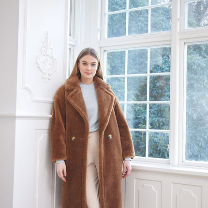 Donna Coat Teddy Brun