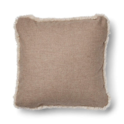 Kort ullpute i saueskinn 52x52 cm Beige/Perle