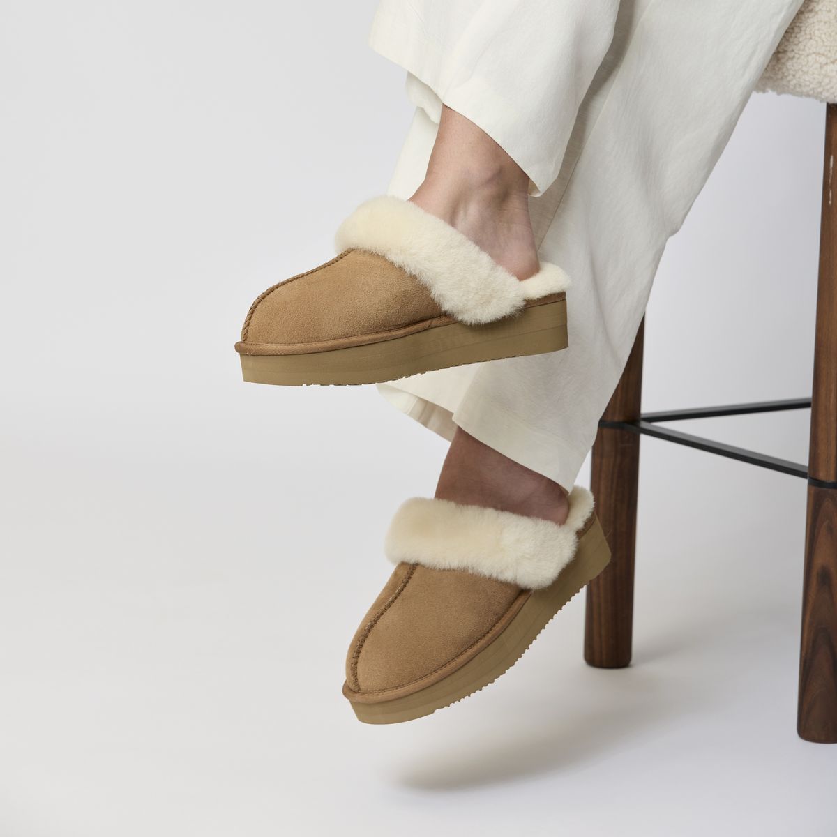 Plateau slipper Kastanje