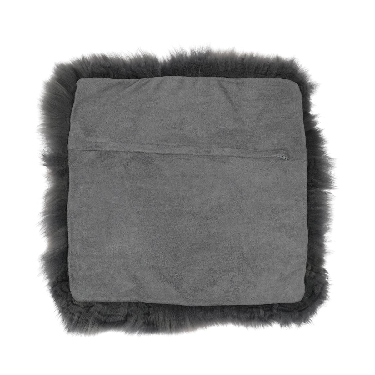 Saueskinnspute | Lang ull | Uten fyll | 50x50 cm Mørk grå
