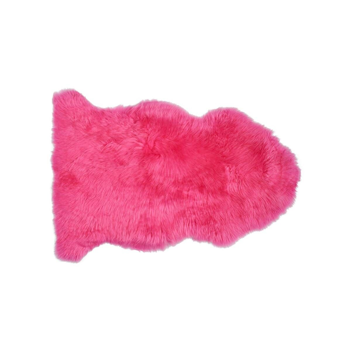 Merino saueskinn | Langhåret | New Zealand | Ca. 90x60 cm Mørk Rosa