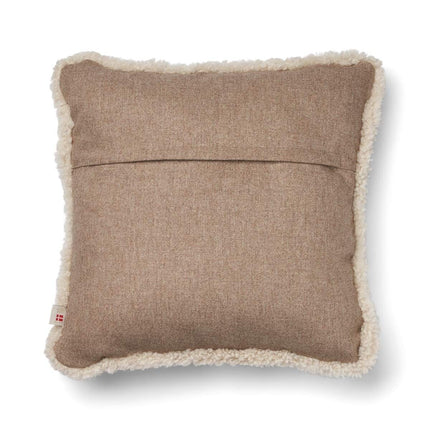 Kort ullpute i saueskinn med SW-bekledning 52x52 cm Beige/Perle