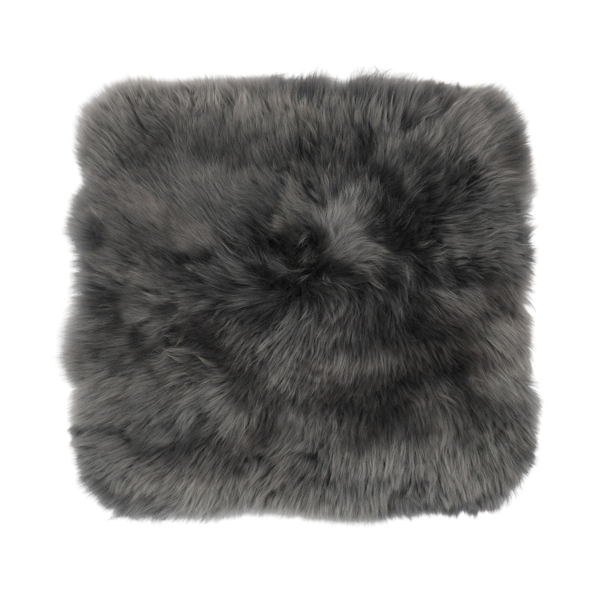Saueskinnspute | Lang ull | Uten fyll | 50x50 cm Mørk grå