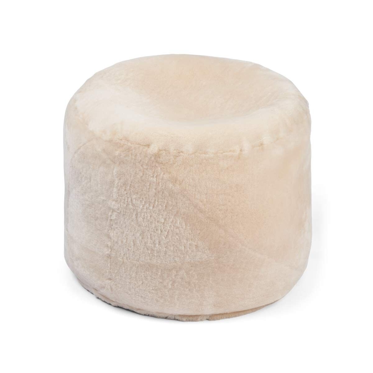 Rund pouf | Mokkasin | New Zealand | D55xH36 cm Naturlig