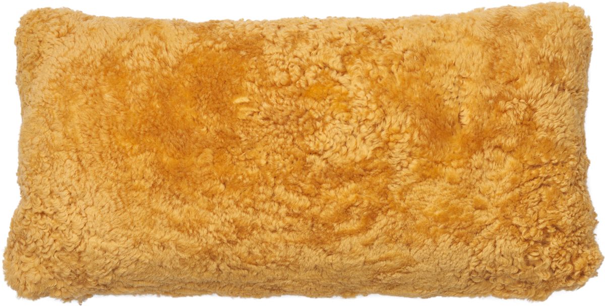 Saueskinnpute | Korthåret | New Zealand | Dobbeltsidig | 30x60 cm Korallgul