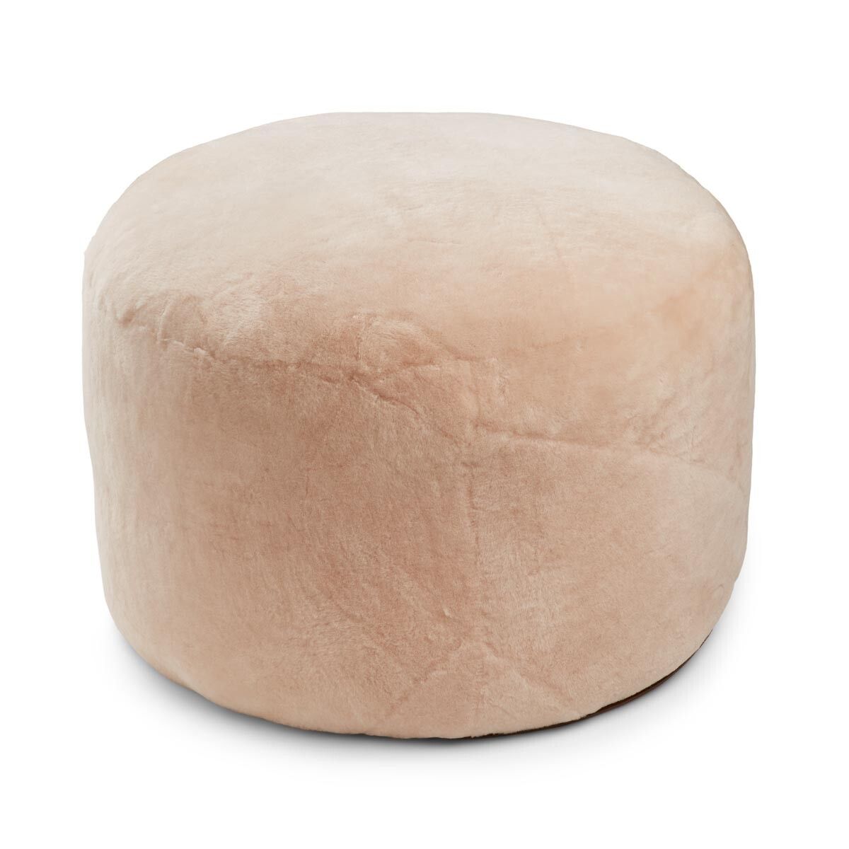 Rund pouf | Mokkasin | New Zealand | D55xH36 cm Kastanje