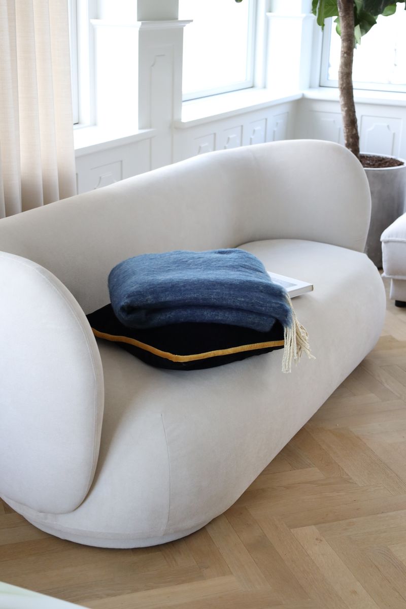 Ullpledd | Mohair mix | 130x170 cm Blågrå