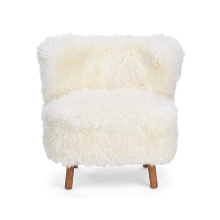 Emil Lounge Chair | Long Wool Snøhvit