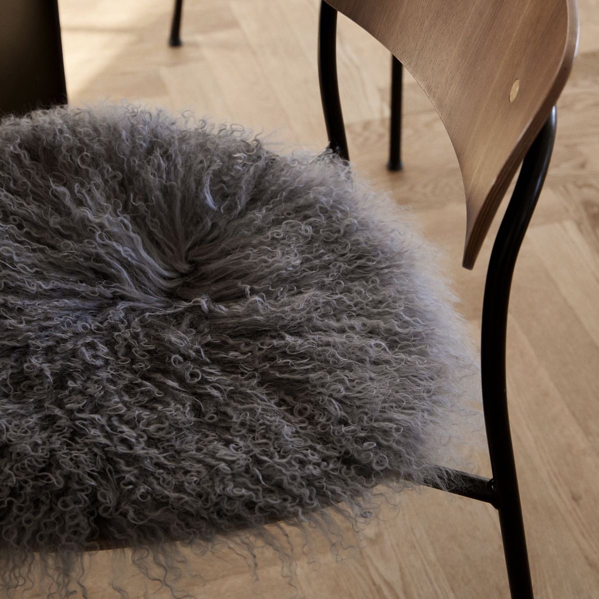 Setepute | Krøllet | Tibet | Ø38 cm Gylden Hvit