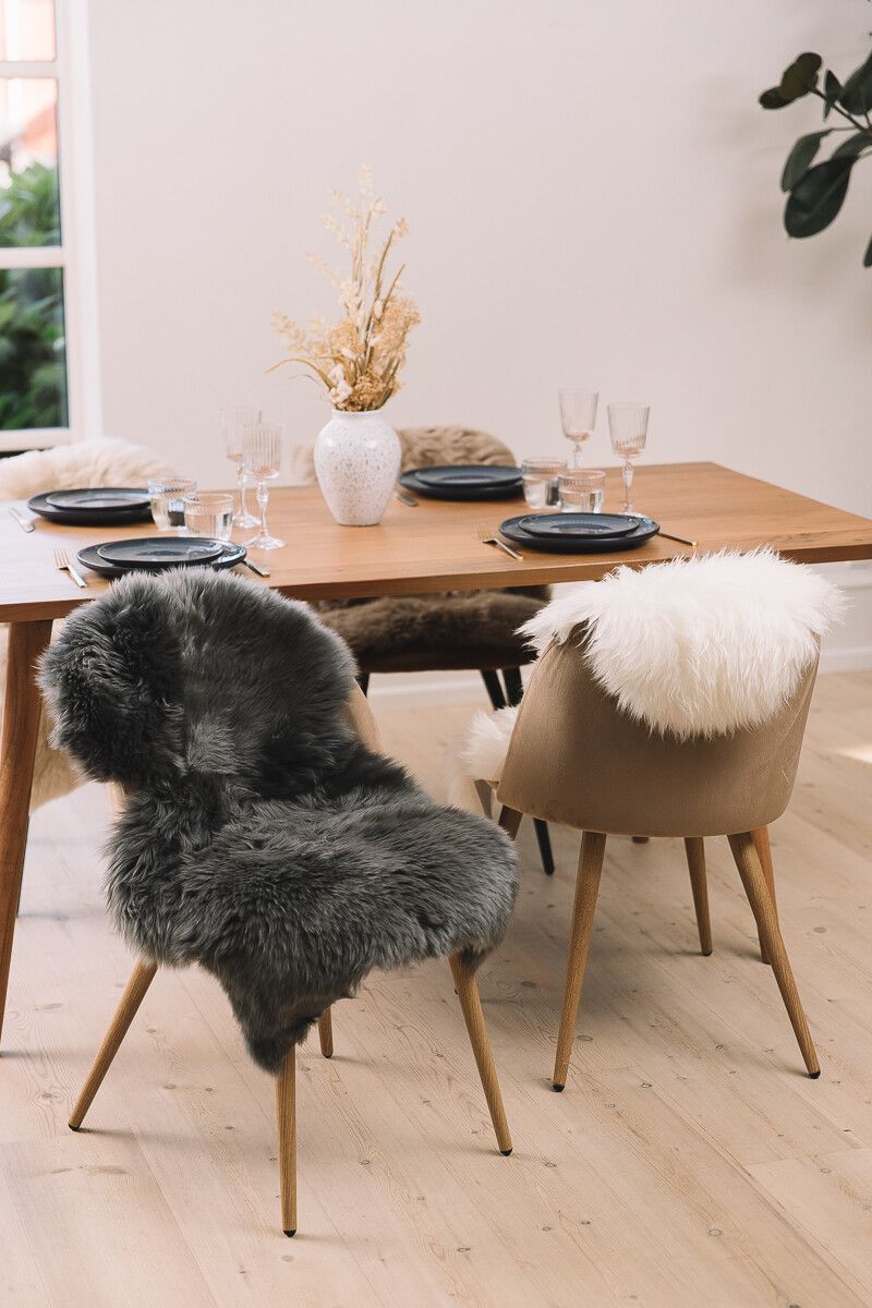 Merino saueskinn | Langhåret | New Zealand | Ca. 90x60 cm Beige