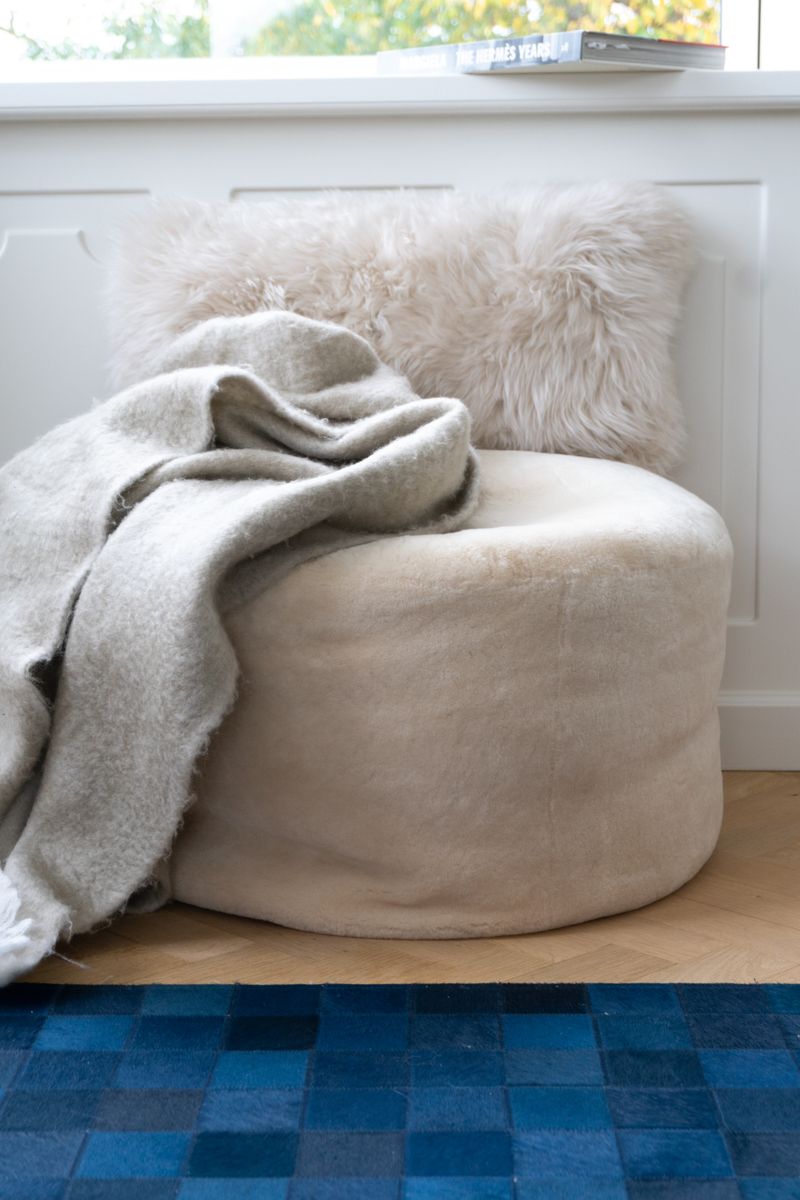 Ullpledd | Mohair mix | 130x170 cm Lys Beige