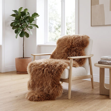 Fellvang Dobbel Saueskinnsfell | Langhåret | New Zealand | 160x60 cm Toffee
