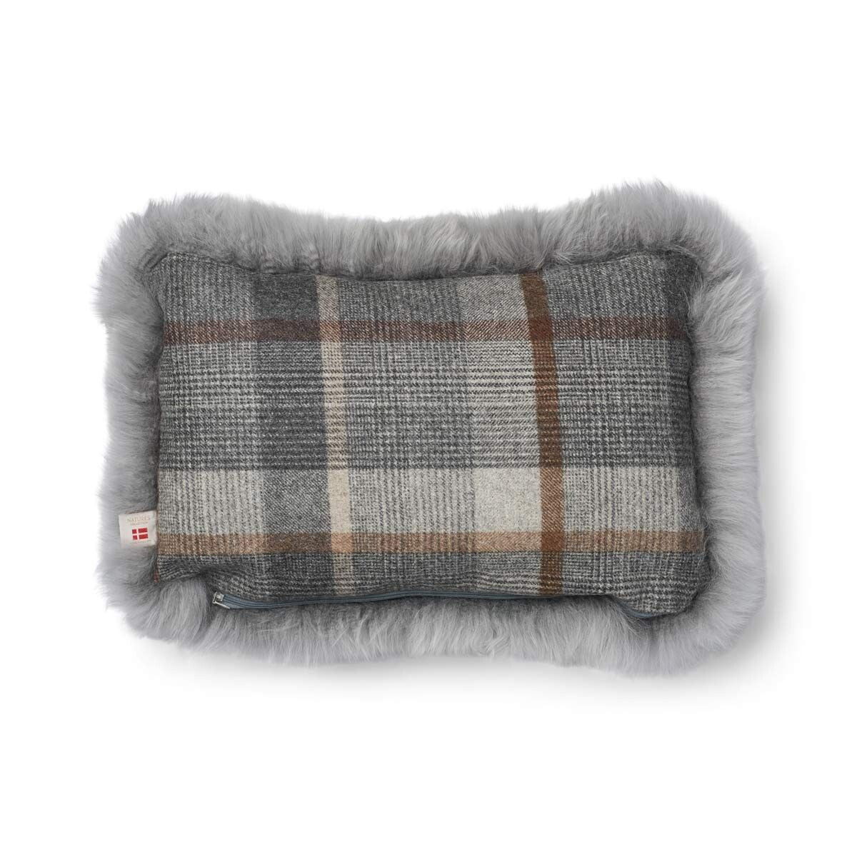 Checked Collection | Ullpute | Langhåret | 52x52 cm | 34x52 cm Rutet – Grå/Lys grå