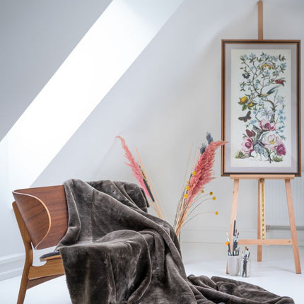 Kast av kort ull Double Face Svart